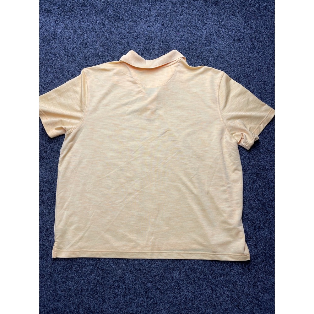 Haggar Mens XXL Yellow Heathered Short Sleeve Performance Polo Shirt RN40330 - Picture 5 of 6